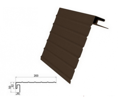 J-фаска ( ветровая, карнизная планка ) коричневая для винилового сайдинга от производителя  Россия по цене 800 р