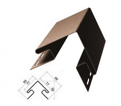 Внешний (наружный) угол коричневый для винилового сайдинга от производителя  Россия по цене 850 р