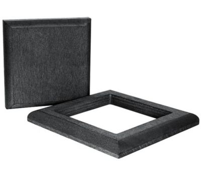 Комплект крышка и юбка для столба 3D фактура дерева Черный от производителя  Polivan Group по цене 1 563 р