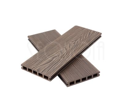 Террасная доска 3D Dual WOOD BROWN (коричневый) от производителя  Sequoia по цене 4 625 р