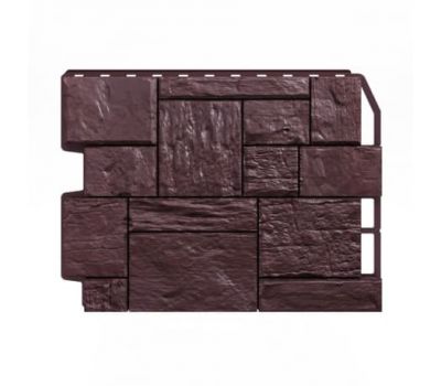 Фасадные панели (цокольный сайдинг) Туф тёмно-коричневый от производителя  Holzplast по цене 488 р