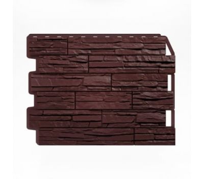 Фасадные панели (цокольный сайдинг) Скол тёмно-коричневый от производителя  Holzplast по цене 488 р