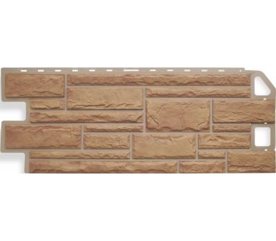 Фасадные панели (цокольный сайдинг) Камень Бежевый от производителя  Альта-профиль по цене 730 р