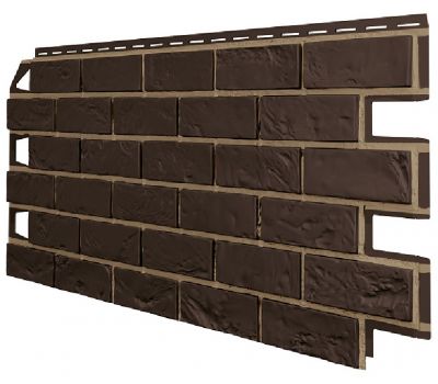 Фасадные панели (Цокольный Сайдинг) VOX Vilo Brick Тёмно-коричневый от производителя  Vox по цене 600 р