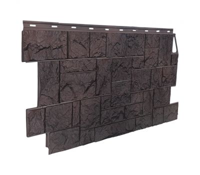 Фасадные панели (цокольный сайдинг) коллекция камень дикий - Коричневый от производителя  Fineber по цене 785 р
