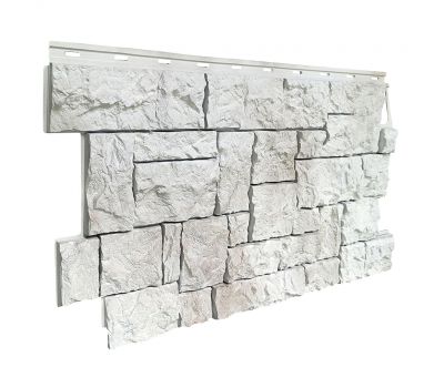 Фасадные панели (цокольный сайдинг) коллекция камень дикий - Жемчужный от производителя  Fineber по цене 785 р