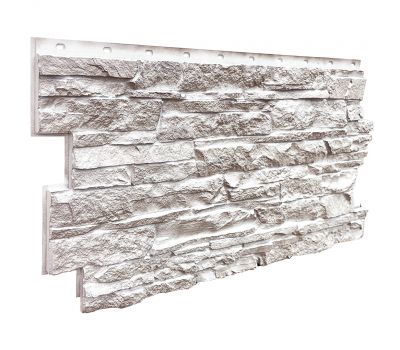 Фасадные панели (цокольный сайдинг) коллекция Скала - Мелованный белый от производителя  Fineber по цене 925 р