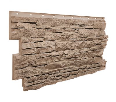 Фасадные панели (цокольный сайдинг) коллекция Скала - Песочный от производителя  Fineber по цене 838 р