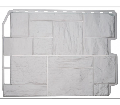 Фасадные панели (цокольный сайдинг) коллекция ТУФ - Белый от производителя  Fineber по цене 444 р