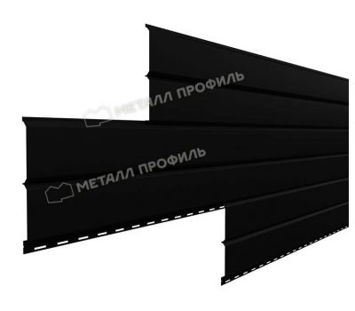 Металлический сайдинг Lбрус-15х240 (PURMAN-20-9005-0.5) Черный тёмный от производителя  Металл Профиль по цене 1 625 р
