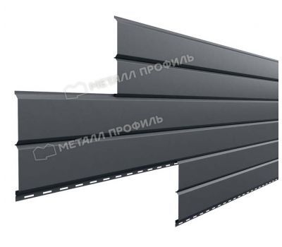 Металлический сайдинг Lбрус-15х240 NormanMP (ПЭ-01-7024-0.5) Серый графит от производителя  Металл Профиль по цене 524 р