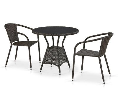 Комплект плетеной мебели из иск. ротанга T707ANS/Y137C-W53 Brown 2Pcs от производителя  Afina по цене 33 438 р