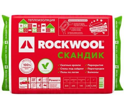 Утеплитель Лайт Баттс Скандик 100х600х800 от производителя  Rockwool по цене 1 200 р