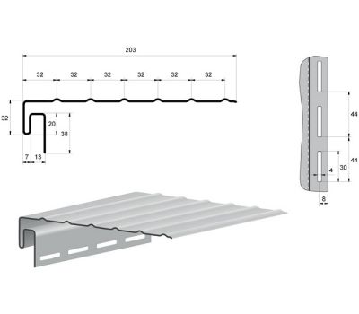 J-фаска ( ветровая, карнизная планка ) белая для сайдинга от производителя  Россия по цене 738 р